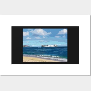 View to Diamond Head from Sand Island Posters and Art